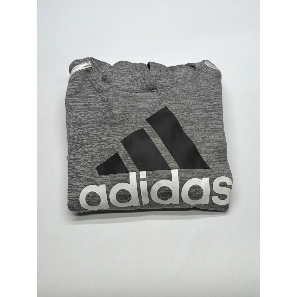 Kids‎ Adidas Gray Heather Logo Hoodie Pullover Sweatshirt Size S